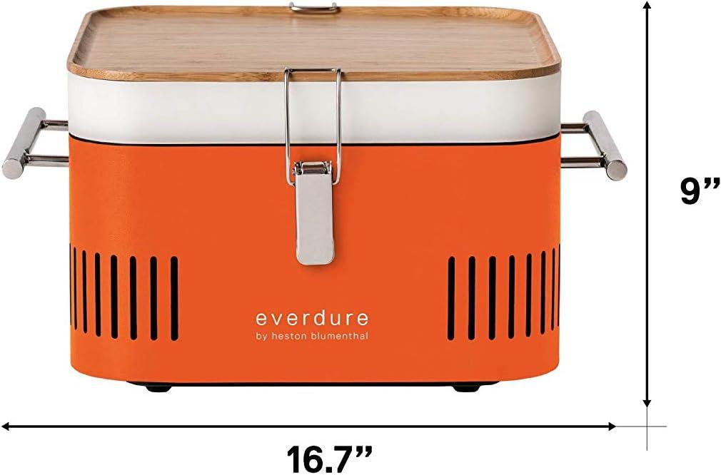 Everdure - CUBE Portable Charcoal BBQ Orange Grill - HBCUBEOUS