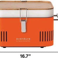 Everdure - CUBE Portable Charcoal BBQ Orange Grill - HBCUBEOUS