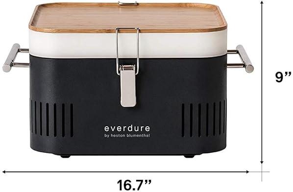 Everdure - CUBE Portable Charcoal Graphite BBQ Grill - HBCUBEGUS
