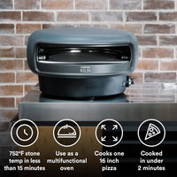 Everdure - KILN R Series 2 Burner NG Graphite Pizza Oven - HBEKILN2GUSNG
