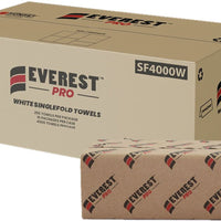 Everest Pro - 250 Sheet 1 Ply White Single Fold Hand Towel, 16 Rl/Cs - SF4000W