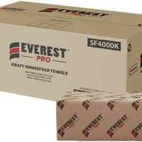 Everest Pro - 250 Sheet Singlefold Kraft Hand Towel, 4000/Cs - SF4000K