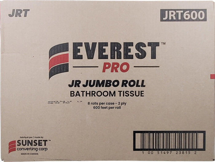 Everest Pro - 2ply 600' Jumbo Bathroom Tissue Roll, 8roll/cs - JRT600