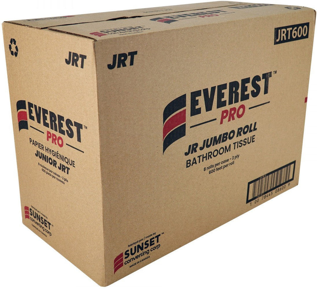 Everest Pro - 2ply 600' Jumbo Bathroom Tissue Roll, 8roll/cs - JRT600