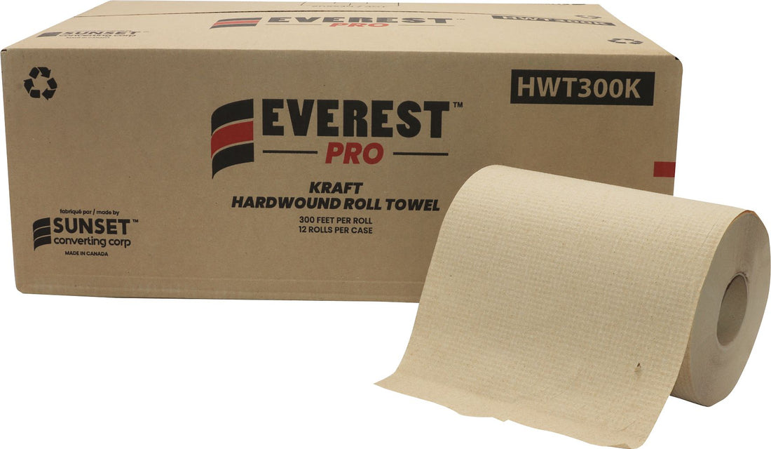 Everest Pro - 300 Feet Kraft Roll Towel, Pack of 12 - HWT300K