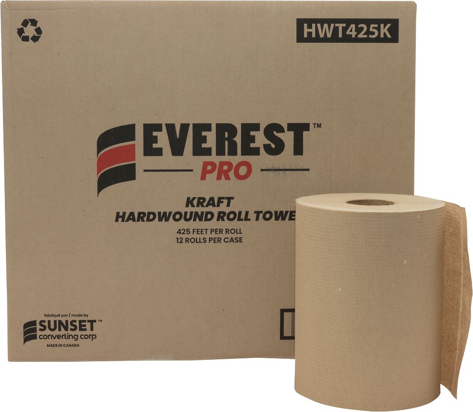 Everest Pro - 425 Feet Kraft Roll Towel, 12 Rl/Cs - HWT425K