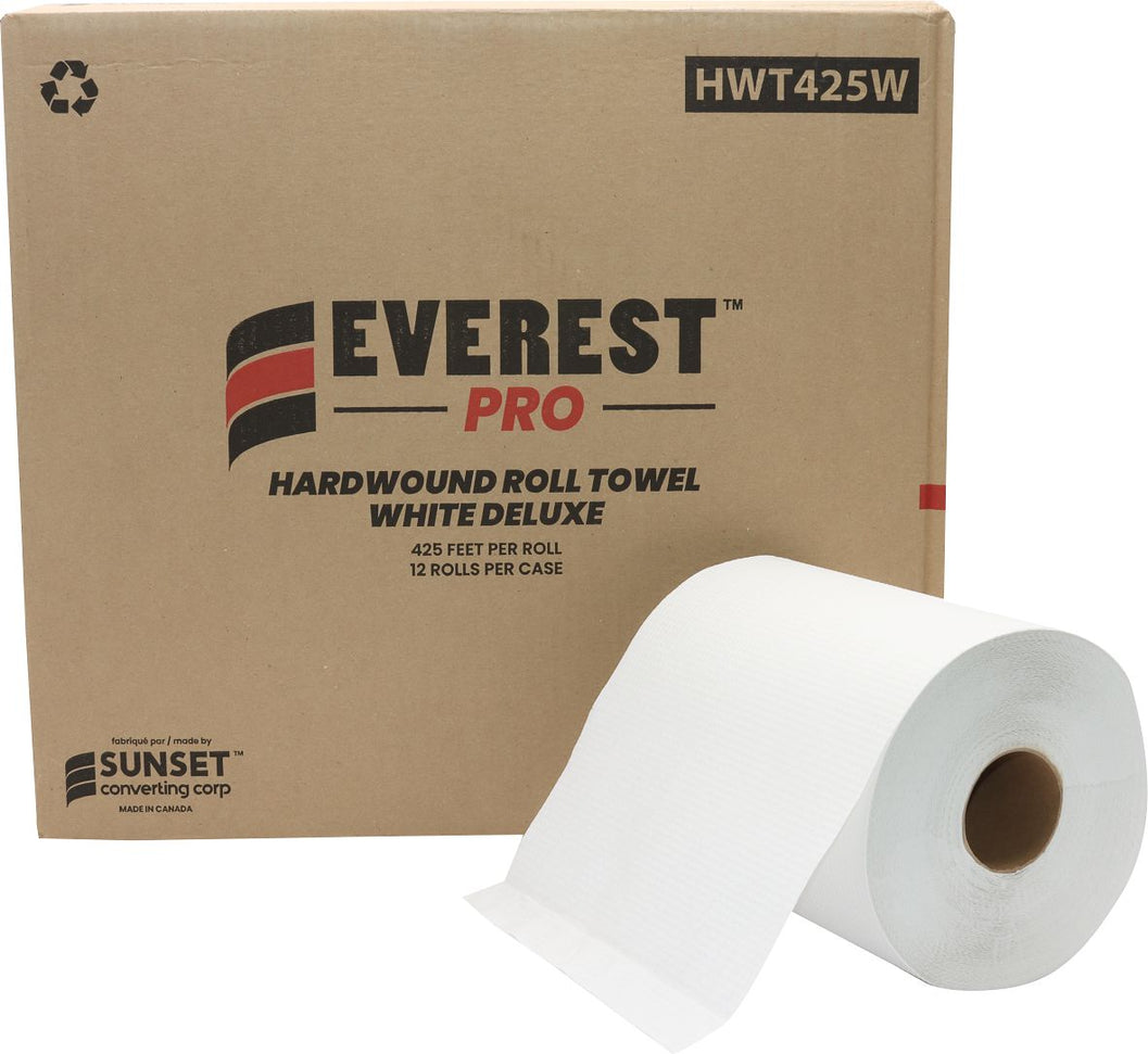 Everest Pro - 425 Feet White Roll Towel, Pack of 12 - HWT425W