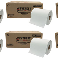 Everest Pro - 600 Feet White Roll Towel, Pack of 6 - HWT600W