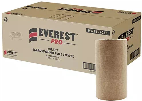 Everest Pro - 7.76" x 205 Feet Kraft Paper Hand Towel Roll, 12Rl/Cs - HWT12205K
