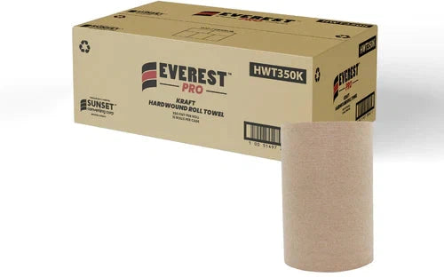 Everest Pro - 7.76" x 350 Feet Kraft Paper Hand Towel Roll, 12Rl/Cs - HWT350K