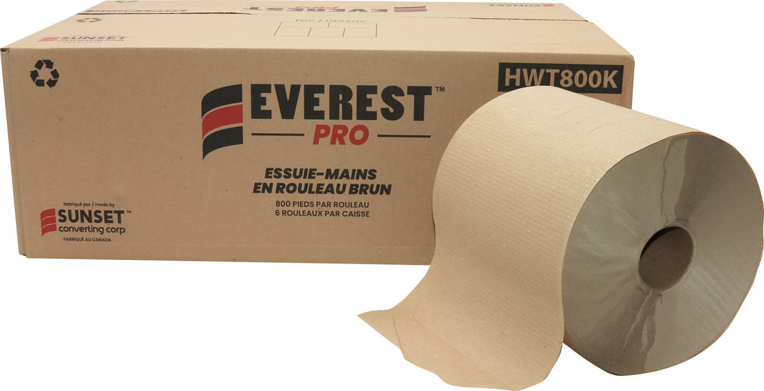 Everest Pro - 800 Feet, 7.85" x 800' Kraft Roll Towel, Pack of 6 - HWT800K