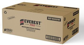 Everest Pro - 9.06 x 9.06" White Multifold Paper Towel, 16 Pk - MF4000W-C