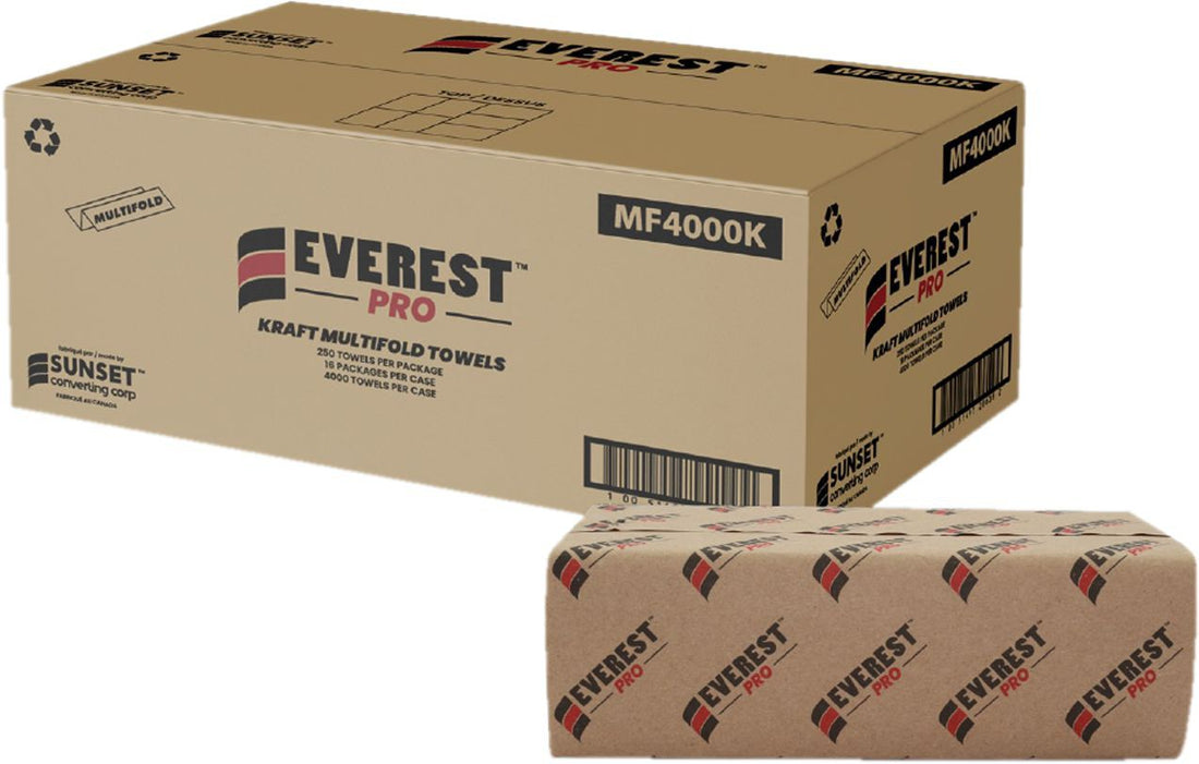 Everest Pro - Kraft Mulitfold Hand Towel, 4000/Cs - MF4000K