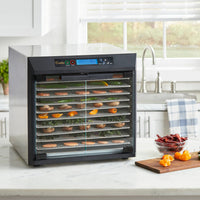 Excalibur - 10-Tray Stainless Steel Digital Food Dehydrator With Two 99-Hour Timers - EXC10EL