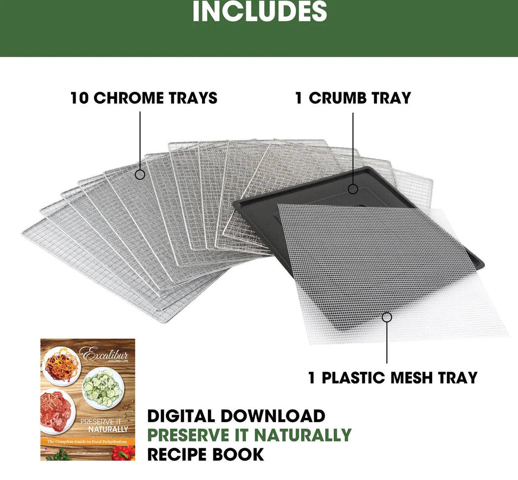 Excalibur - 10-Tray Stainless Steel Performance Digital Food Dehydrator - DH10SCSS13