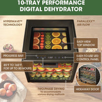 Excalibur - 10-Tray Stainless Steel Performance Digital Food Dehydrator - DH10SSSS13