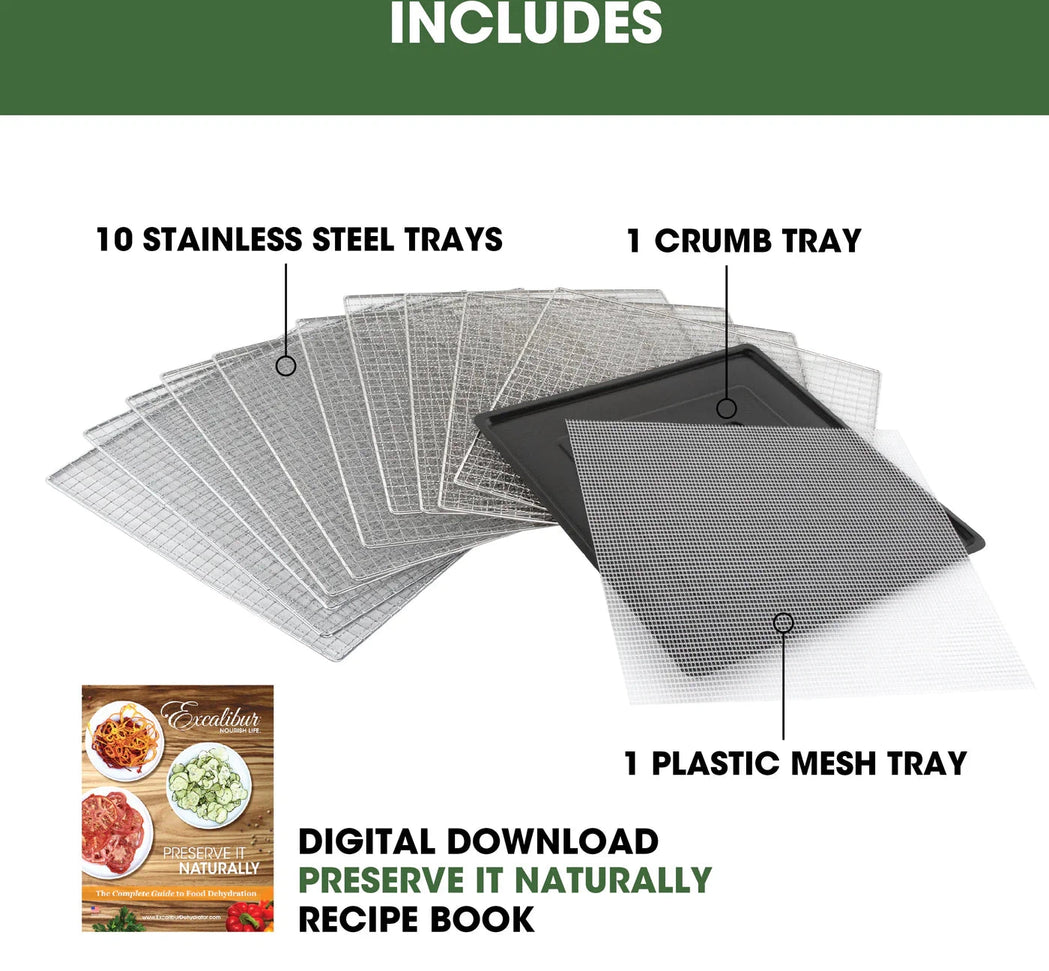 Excalibur - 10-Tray Stainless Steel Performance Digital Food Dehydrator - DH10SSSS13