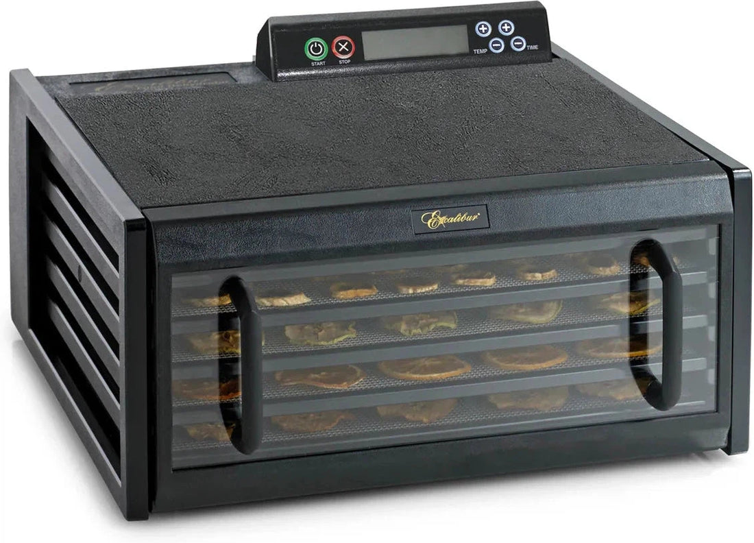 Excalibur - 5-Tray Black & Clear Door Food Dehydrator With 48-HR Timer - 3548CDB