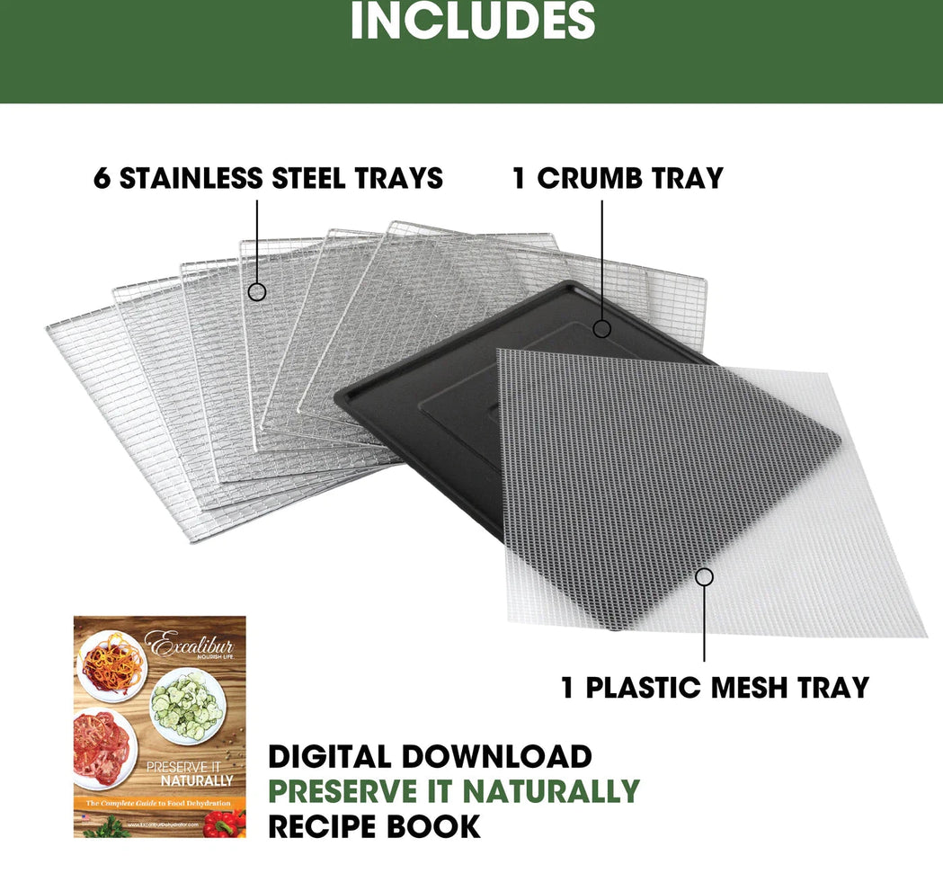 Excalibur - 6-Tray Stainless Steel Performance Digital Food Dehydrator - DH06SSSS13