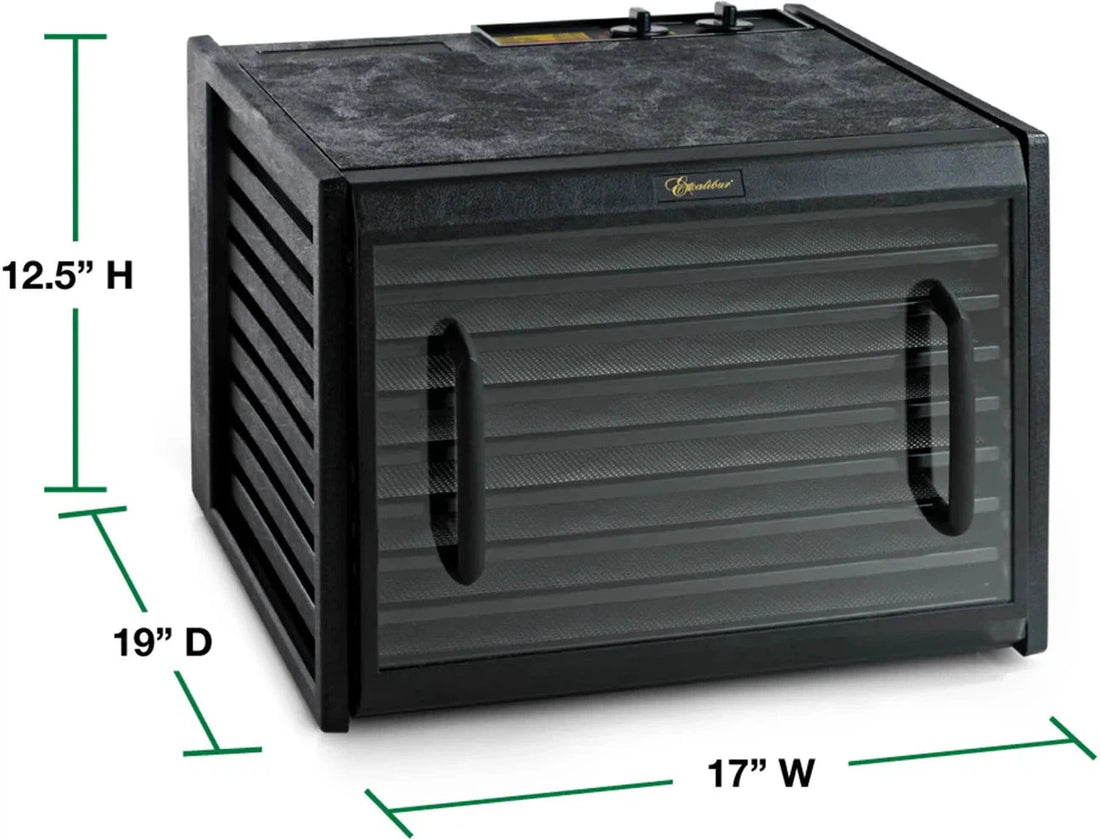 Excalibur - 9-Tray Black & Clear Door Food Dehydrator With 26-HR Timer - 3926TCDB
