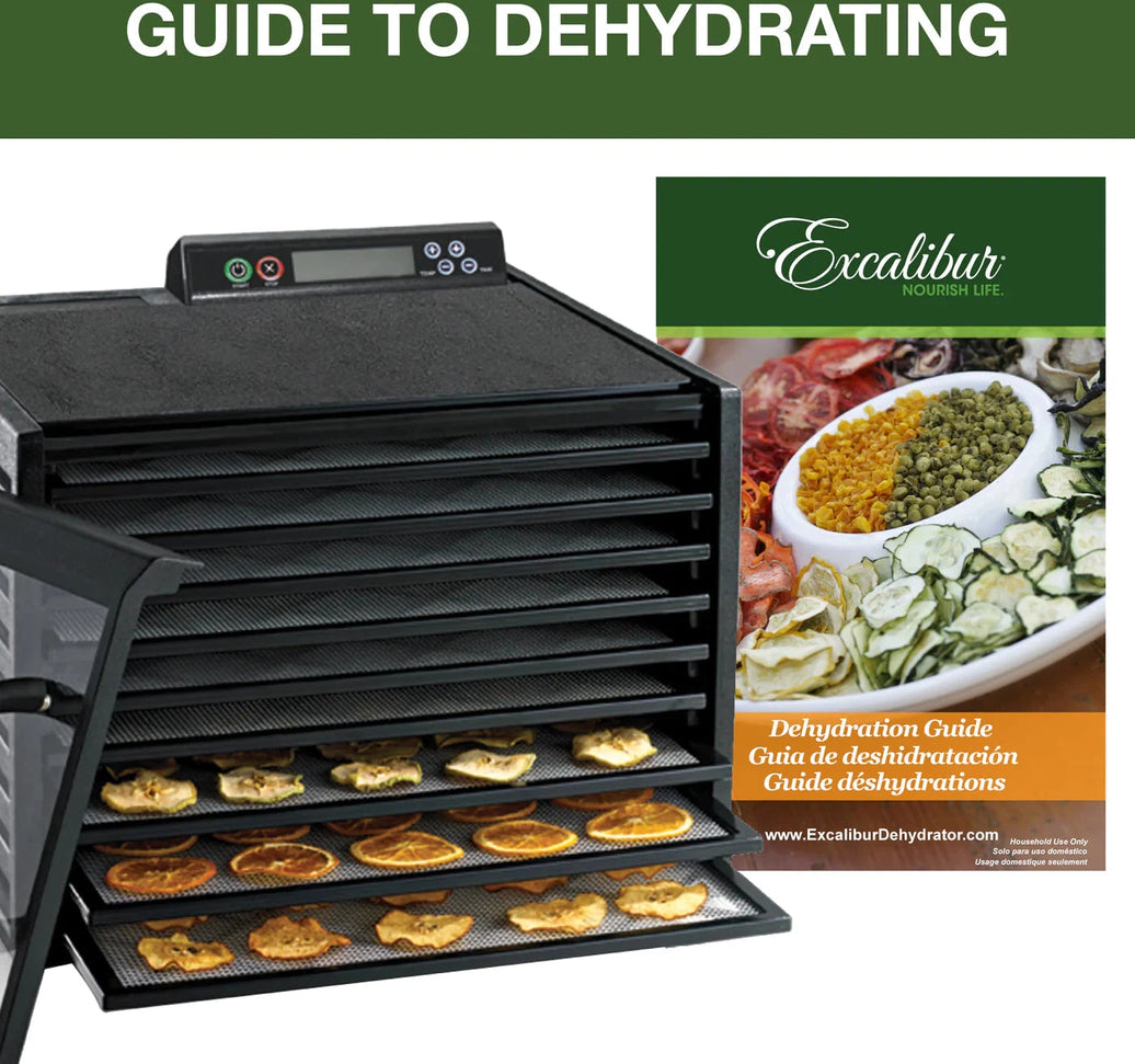 Excalibur - 9-Tray Black & Clear Door Food Dehydrator With 48-HR Timer - 3948CDB