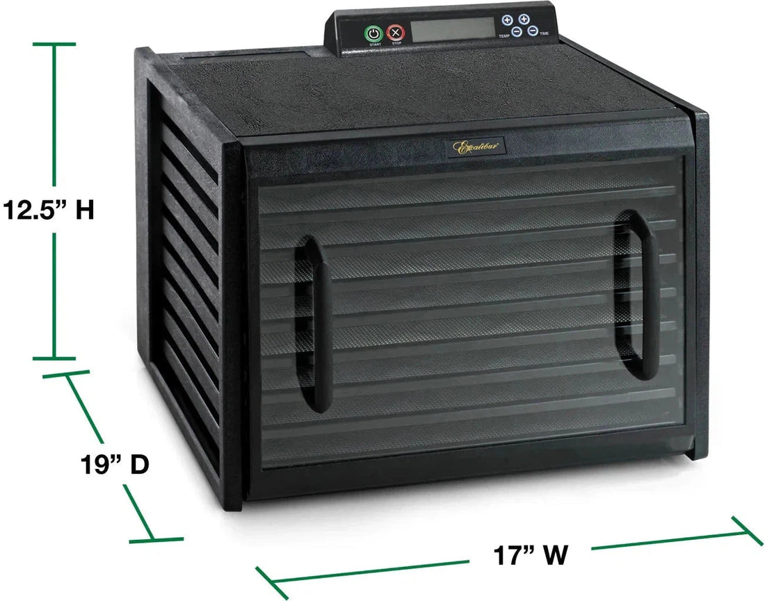Excalibur - 9-Tray Black & Clear Door Food Dehydrator With 48-HR Timer - 3948CDB