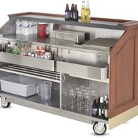 FWE - 120 lbs Ice Bins 16-Bottle Removable Speed Rail Portable Bar with Hand Sink - AS-CB-8-HS (Special Order 4-6 weeks)
