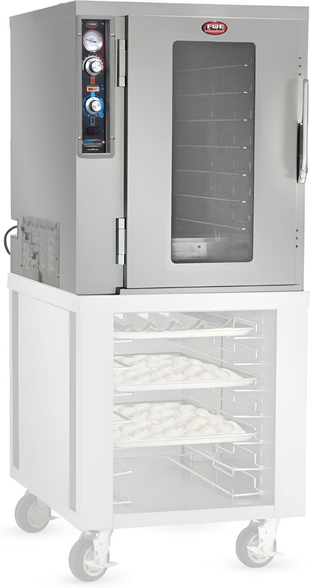 FWE - 120V 1/2 Height Fiberglass Insulation Mobile Heated Cabinet with 10 and 4 Additional Pan Capacity - PH-1826-14 (Special Order 4-6 weeks)