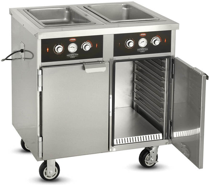 FWE - 120V 2 Deep Wells Electric Hot Food Serving Counter with Thermostatic Controls - HLC-2W6-7H-14-HWR (Special Order 4-6 weeks)