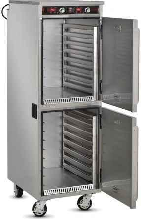 FWE - 120V 23.25" Dual-Cavity Insulated Stationary Heated Cabinet with 8 Pan Capacity - HLC-1826-8-8 (Special Order 4-6 weeks)