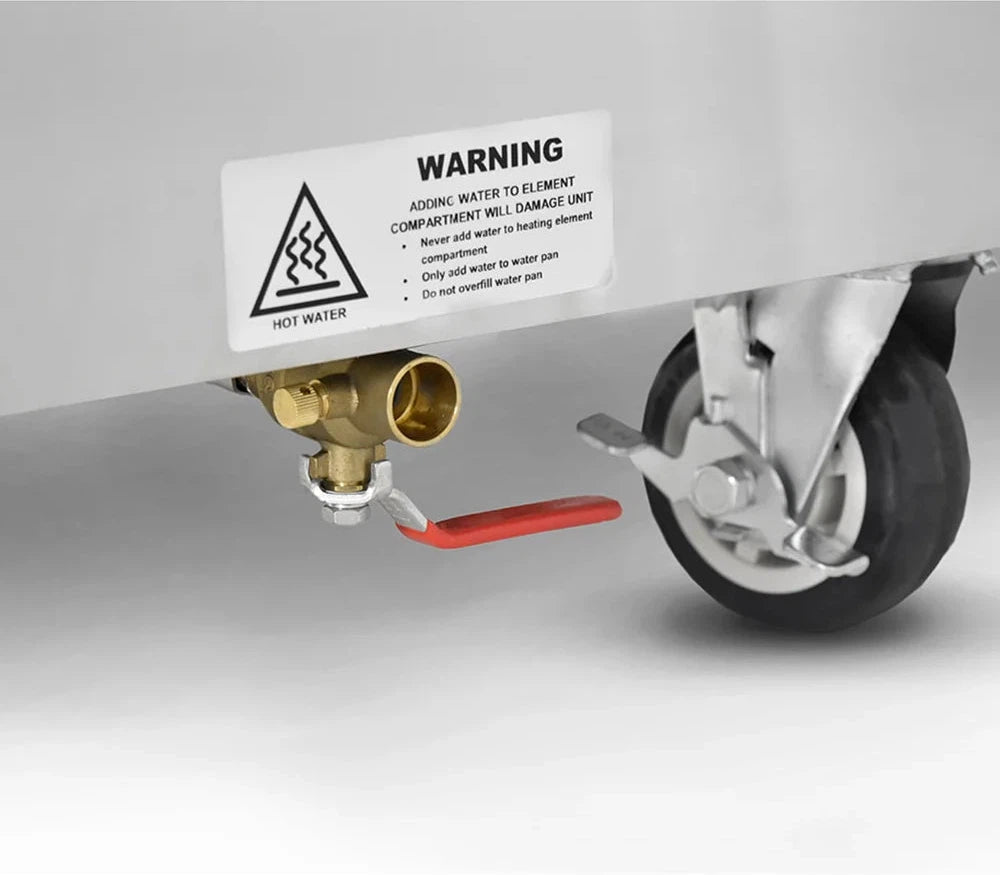 FWE - 120V 68.75" Hot Food Table with 4 Wells & Undershelf - HLC-4W6-1-DRN (Special Order 4-6 weeks)