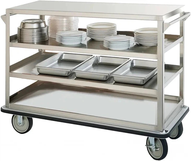 FWE - 1600 lbs Capacity Stainless Steel Queen Mary Cart with 4 Levels and 12" Spacing, Also Raised Edges - UCU-412-62 (Special Order 4-6 weeks)