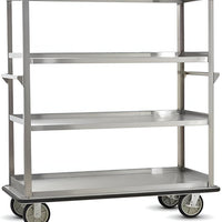 FWE - 1600 lbs Capacity Stainless Steel Queen Mary Cart with 4 Levels and 17" Spacing, Also Raised Edges - UCU-417-62 (Special Order 4-6 weeks)