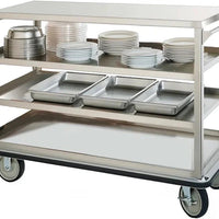 FWE - 1600 lbs Capacity Stainless Steel Queen Mary Cart with 4 Levels, and Raised Edges - UCU-409-62 (Special Order 4-6 weeks)