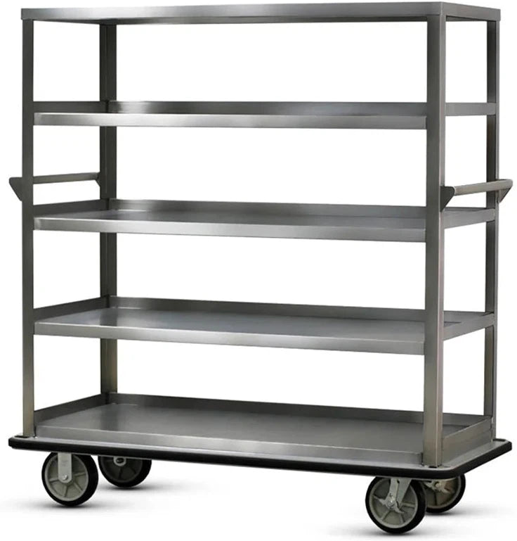 FWE - 1600 lbs Capacity Stainless Steel Queen Mary Cart with 5 Levels and 9" Spacing, Also Raised Edges - UCU-509-62 (Special Order 4-6 weeks)