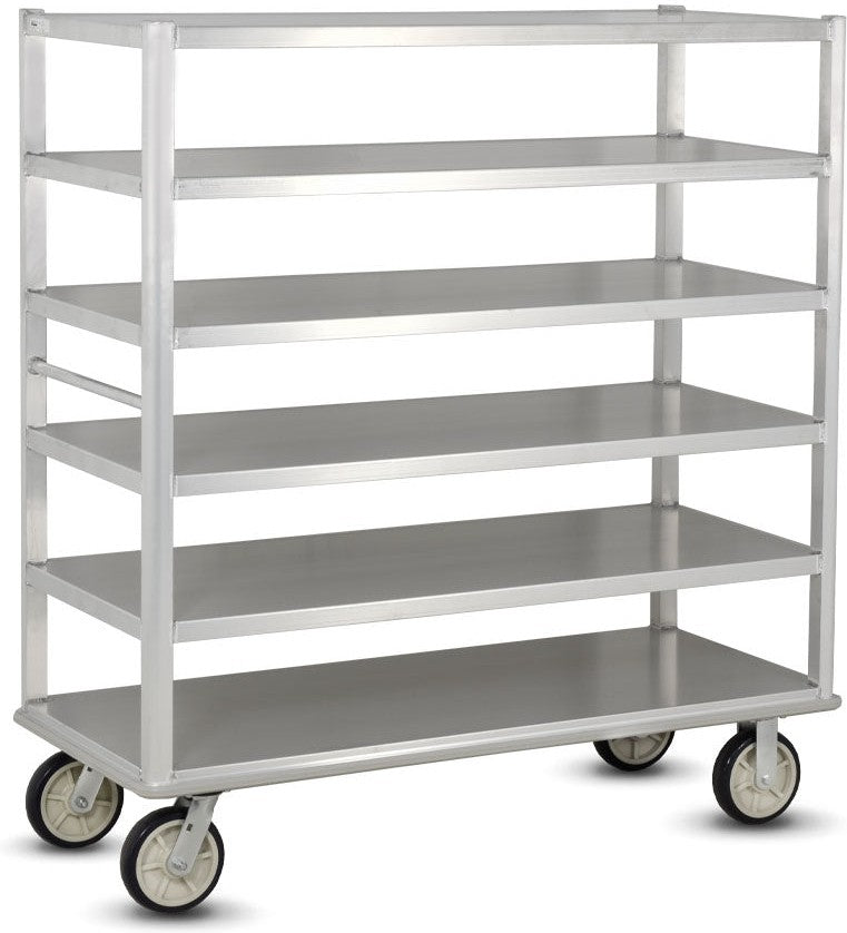 FWE - 2000 lbs Capacity, Aluminum Queen Mary Cart with 6 Levels and Flat Up Edges - UCU-60-609AL (Special Order 4-6 weeks)