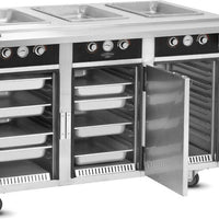 FWE - 220-240V 3 Deep Wells Electric Hot Food Serving Counter with Thermostatic Controls - HLC-3W6-7H-21-HWR (Special Order 4-6 weeks)