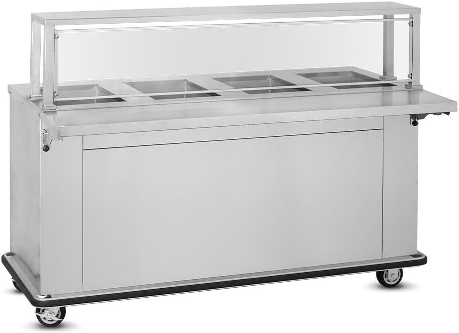 FWE - 220-240V 4 Deep Wells Electric Hot Food Serving Counter with Thermostatic Controls - HLC-4W6-7H-28-HWR (Special Order 4-6 weeks)