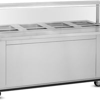 FWE - 220-240V 4 Deep Wells Electric Hot Food Serving Counter with Thermostatic Controls - HLC-4W6-7H-28-HWR (Special Order 4-6 weeks)