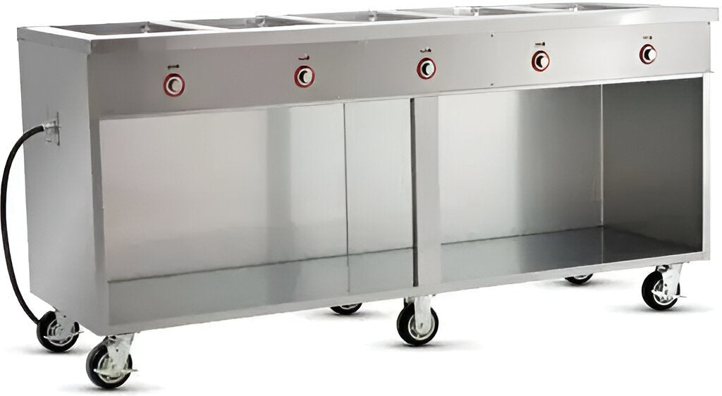 FWE - 240V 77" Handy Line Serving Cabinet with 5 Wells - HLC-5W6-1-DRN (Special Order 4-6 weeks)