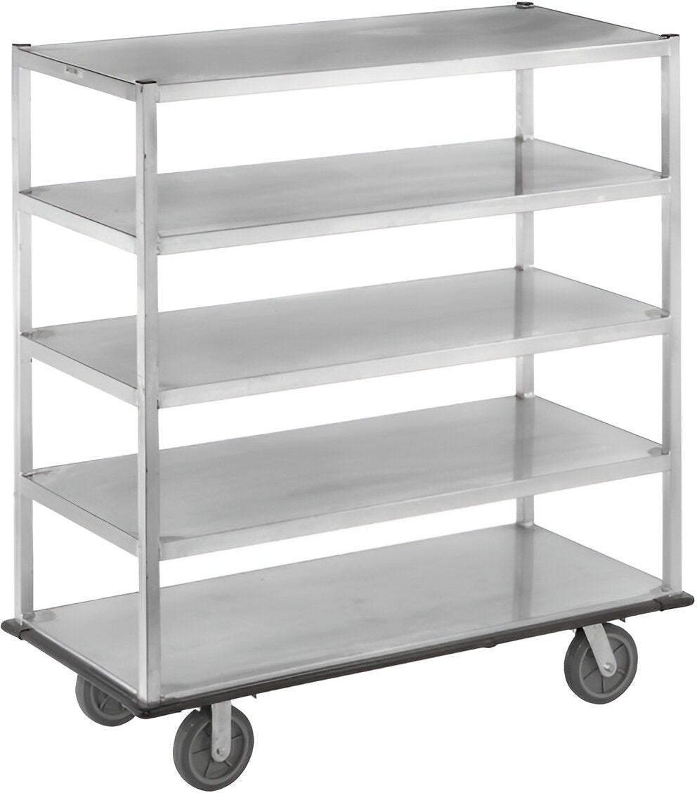 FWE - 75" Aluminum Queen Mary Cart with 5 Levels and Flat Up Edges - UCU-72-512AL (Special Order 4-6 weeks)