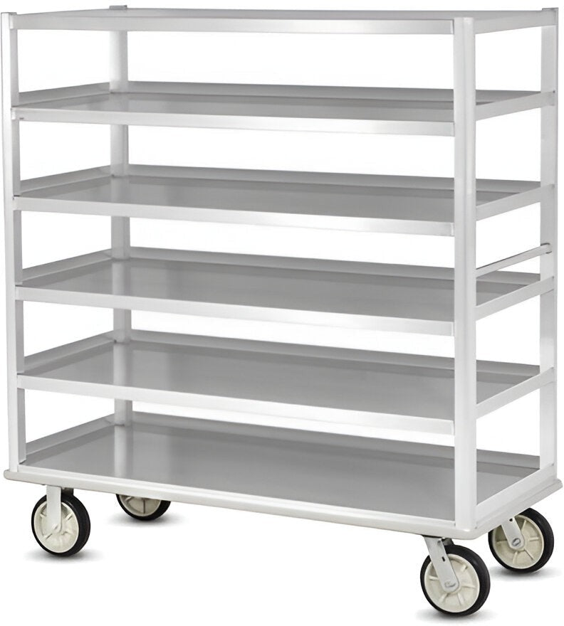 FWE - 75" Aluminum Queen Mary Cart with 6 Levels and Flat Edges - UC-72-609AL (Special Order 4-6 weeks)