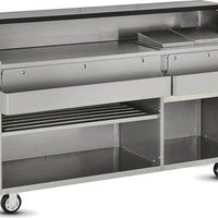 FWE - 95" 16 Bottle Removable Speed Rack Portable Bar with Hand Sink - CB-8-HS (Special Order 4-6 weeks)