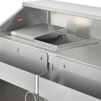 FWE - 95" Stainless Steel Convectional Beverage Service Mobile Bar with Shut-Off Drain - SCB-8 (Special Order 4-6 weeks)