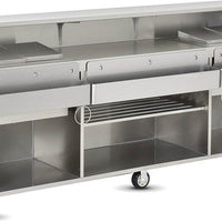 FWE - 95" Stainless Steel Convectional Beverage Service Mobile Bar with Shut-Off Drain - SCB-8 (Special Order 4-6 weeks)