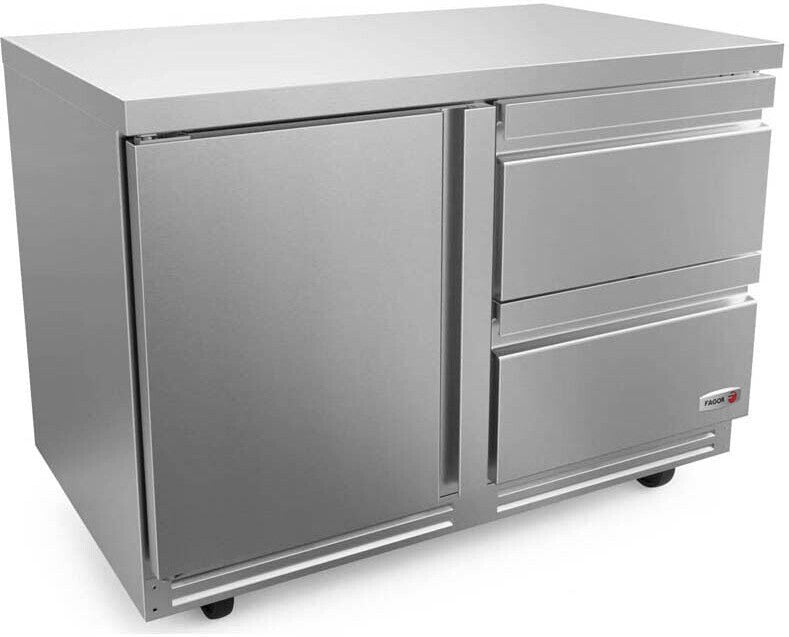 Fagor - FUR Series 115V, 48" Single Door Undercounter Refrigerator With Two Drawer - FUR-48-D2-N