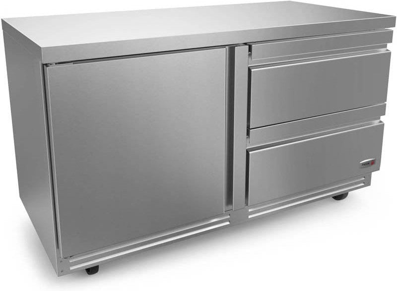 Fagor - FUR Series 115V, 60" Single Door Undercounter Refrigerator With Two Drawer - FUR-60-D2-N