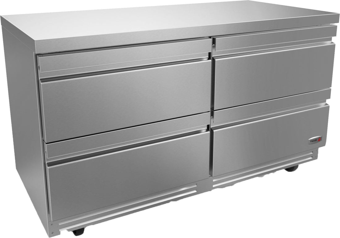 Fagor - FUR Series 115V, 60" Undercounter Refrigerator With Four Drawer - FUR-60-D4-N