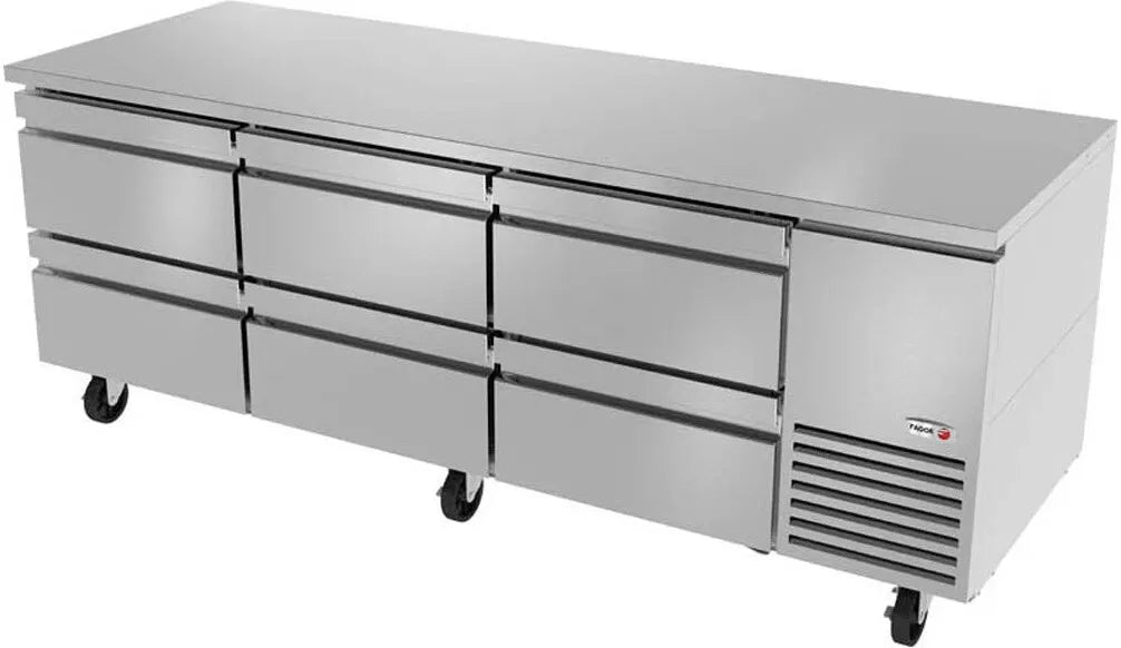 Fagor - SUR Series 115V, 93" Deep Undercounter Refrigerator With Six Drawer - SUR-93-D6