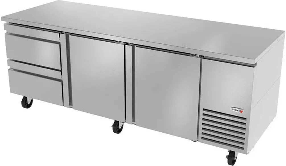 Fagor - SUR Series 115V, 93" Double Door Deep Undercounter Refrigerator With Two Drawer - SUR-93-D2